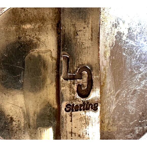 Marked Cuff Bracelet Southwestern Green Turquoise Native American Silver - Picture 4 of 7